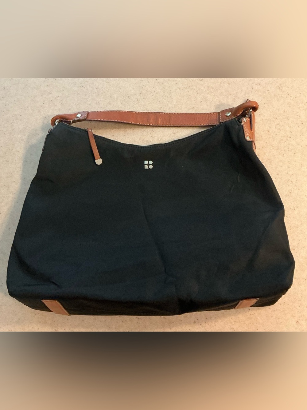 kate spade Black Shoulder Bag with Brown Leather Trim